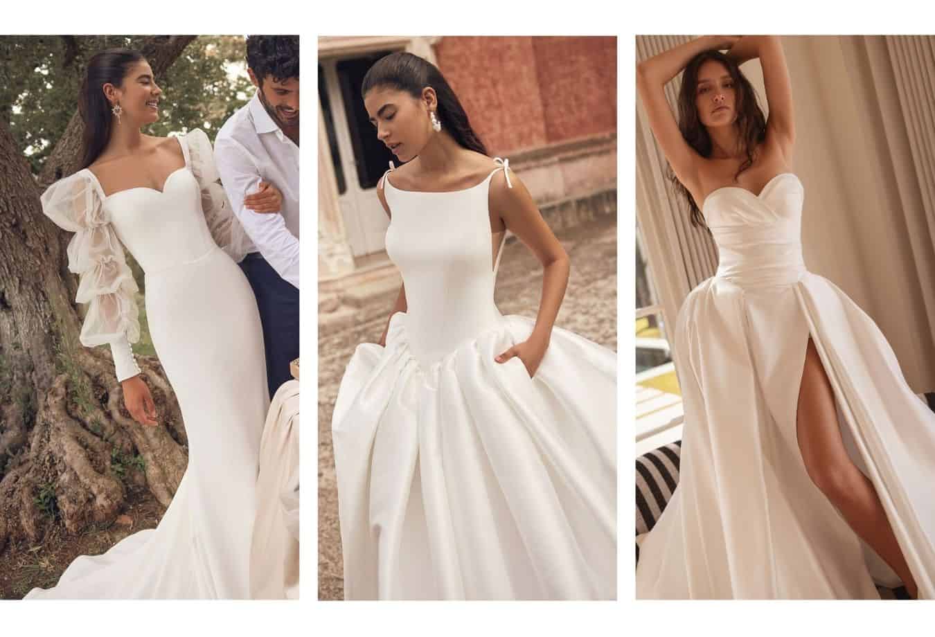 Clean sophisticated trouwjurken met een bijzonder detail