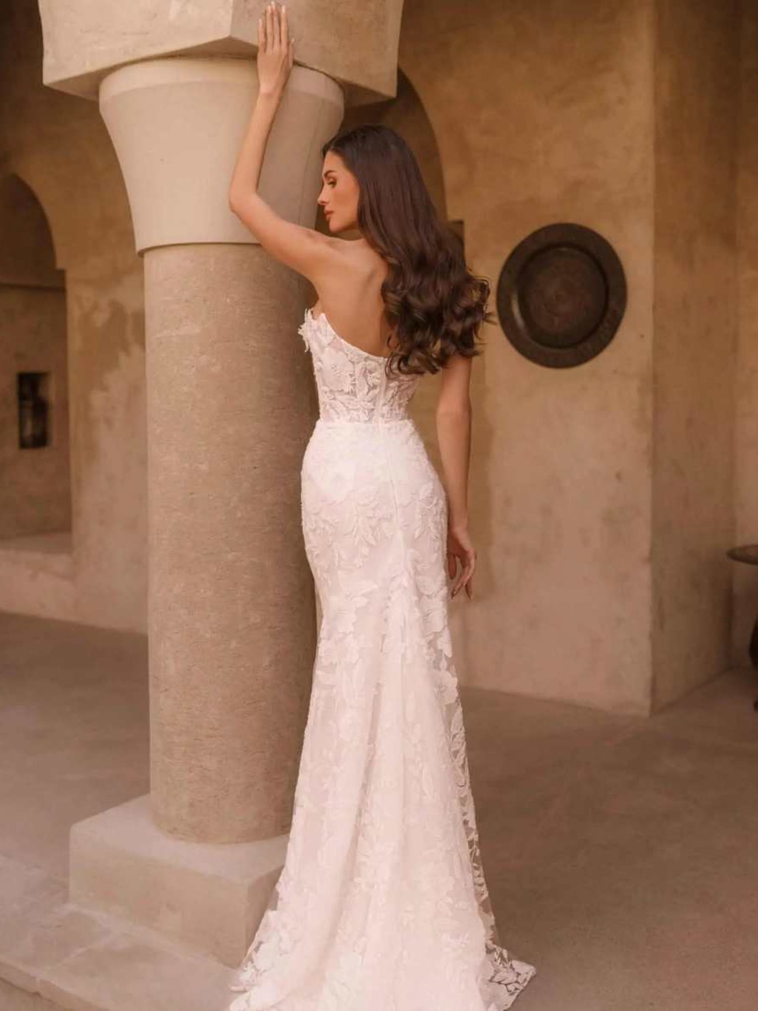 Strapless trouwjurk met lage rug